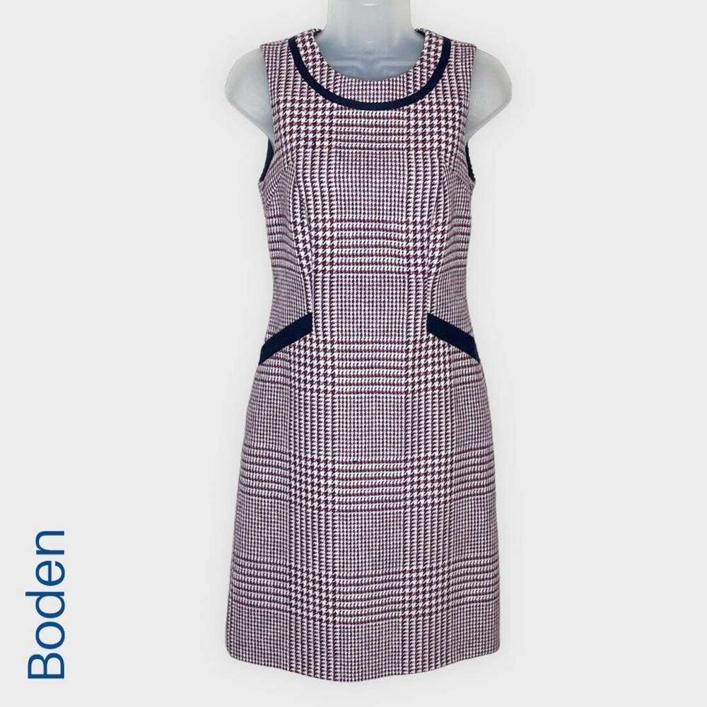 Boden British Tweed by Mallalieus Plaid Wool Sheath Deborah Dress - Size 2